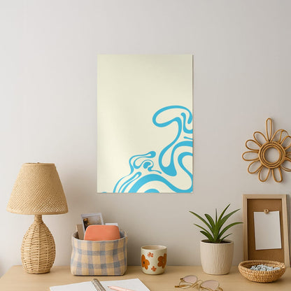 Blue Waves Corner Pattern Art Print