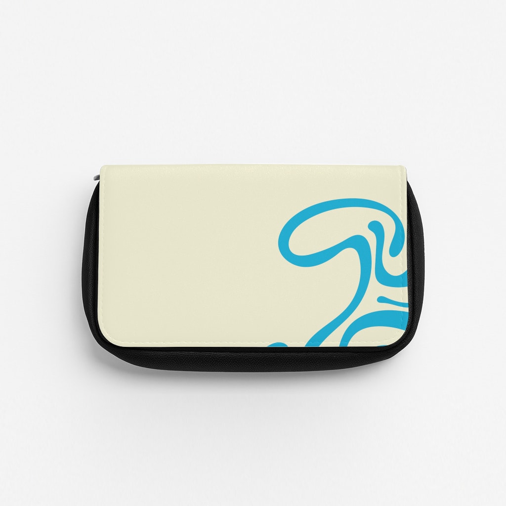 Blue Waves Corner Pattern Pencil Case