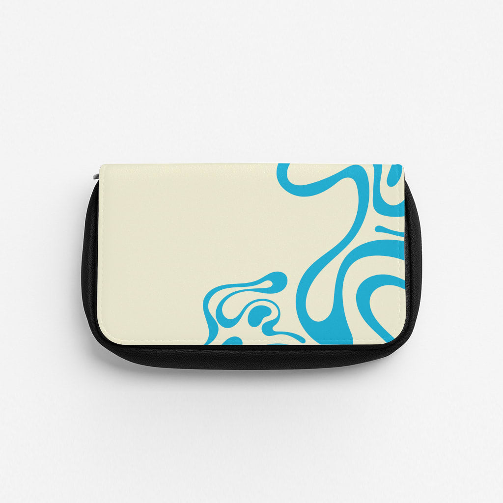 Blue Waves Corner Pattern Pencil Case