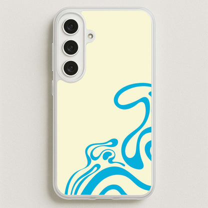 Blue Waves Corner Pattern Phone Case for Galaxy S25FE