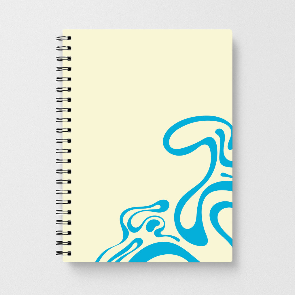 Blue Waves Corner Pattern Notebook