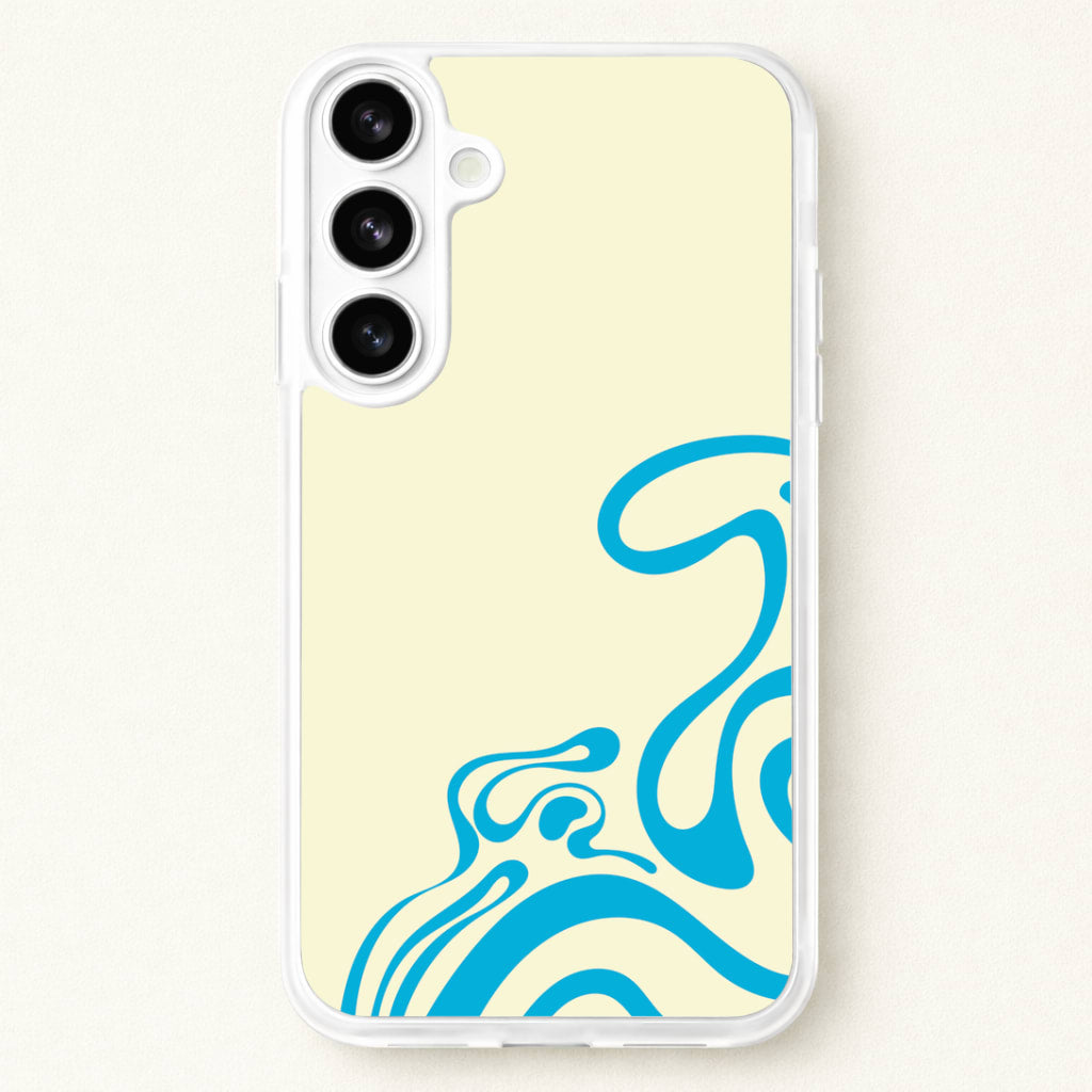 Blue Waves Corner Pattern Phone Case for Galaxy S26