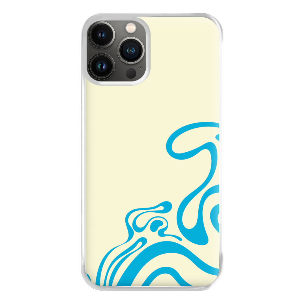 Blue Waves Corner Pattern Phone Case for iPhone 13 Pro Max