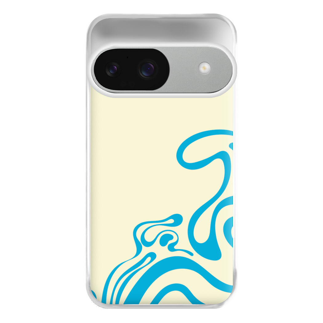 Blue Waves Corner Pattern Phone Case for Google Pixel 9 / 9 Pro