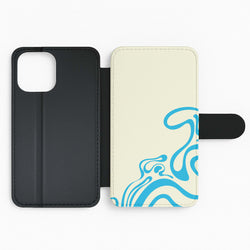Blue Waves Corner Pattern Flip Phone Case