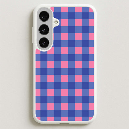Pink And Blue Checkered Pattern Phone Case for Galaxy S25FE