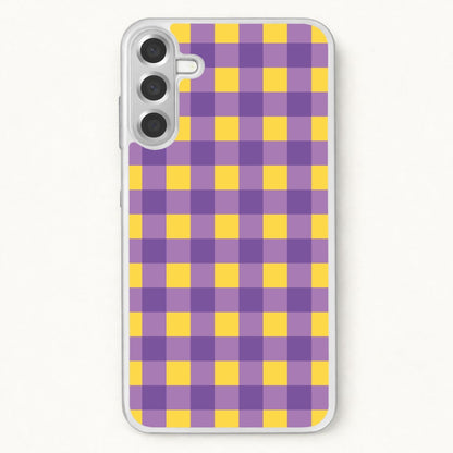 Purple And Yellow Checkered Pattern Phone Case for Galaxy A57
