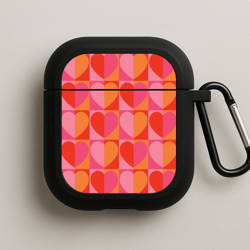 Sunset Hearts Pattern AirPods Case