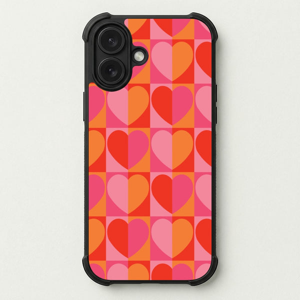 Sunset Hearts Pattern Phone Case — Bumper case