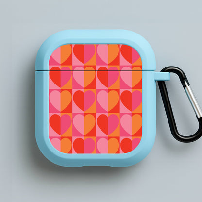 Sunset Hearts Pattern Blue AirPods Case