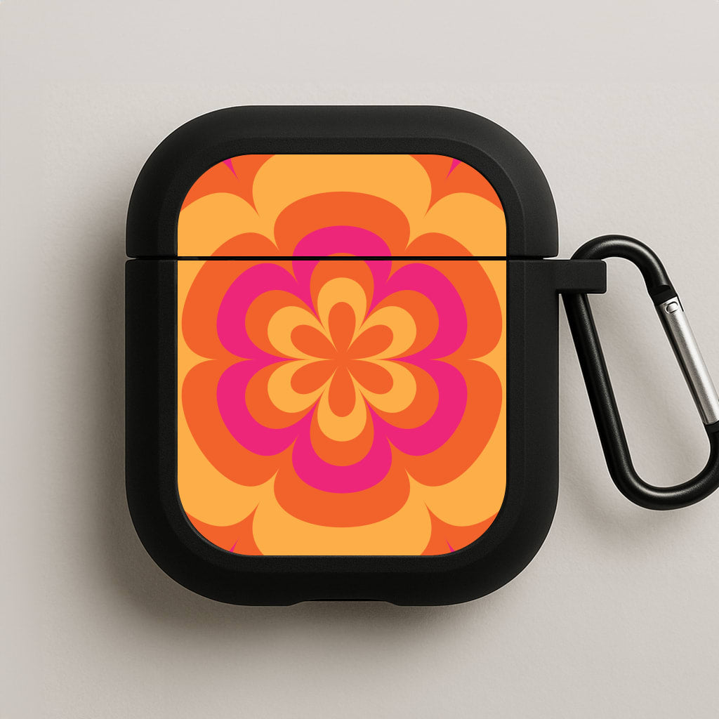 Sunset Trippy Flower Pattern AirPods Case