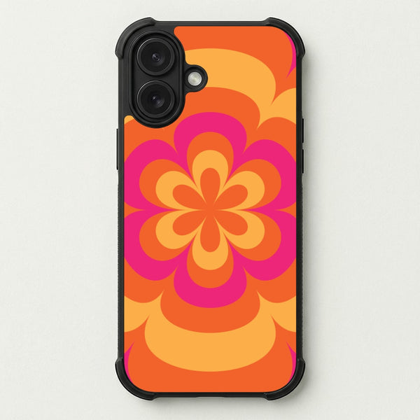 Sunset Trippy Flower Pattern Phone Case — Bumper case