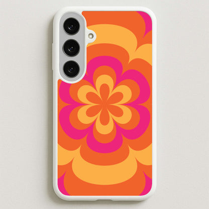 Sunset Trippy Flower Pattern Phone Case for Galaxy S25FE