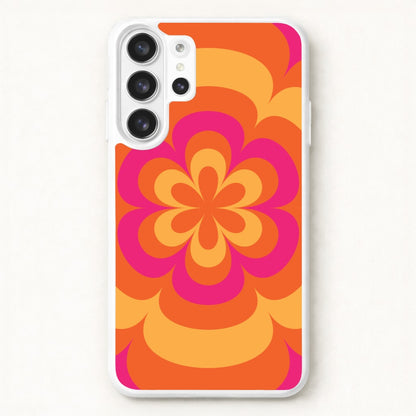 Sunset Trippy Flower Pattern Phone Case for Galaxy S26 Ultra