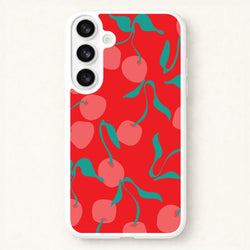 Red Abstract Cherries Pattern Phone Case for Galaxy S26
