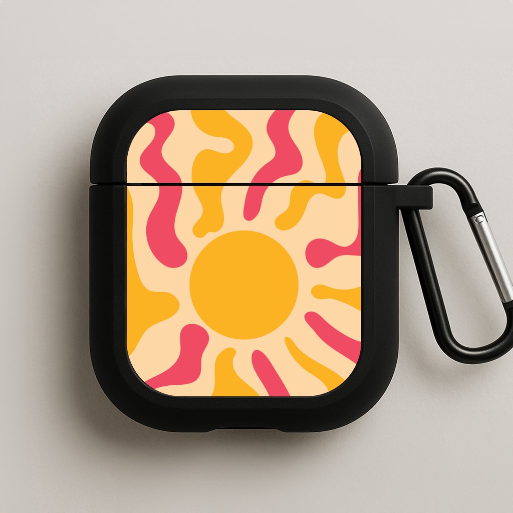 Yellow And Pink Abstract Sun AirPods Case