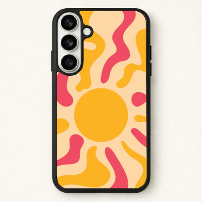 Yellow And Pink Abstract Sun Phone Case for Galaxy S26