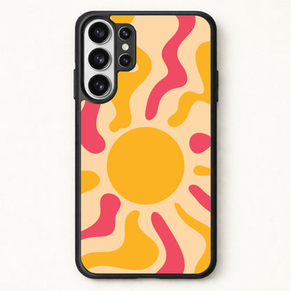 Yellow And Pink Abstract Sun Phone Case for Galaxy S26 Ultra
