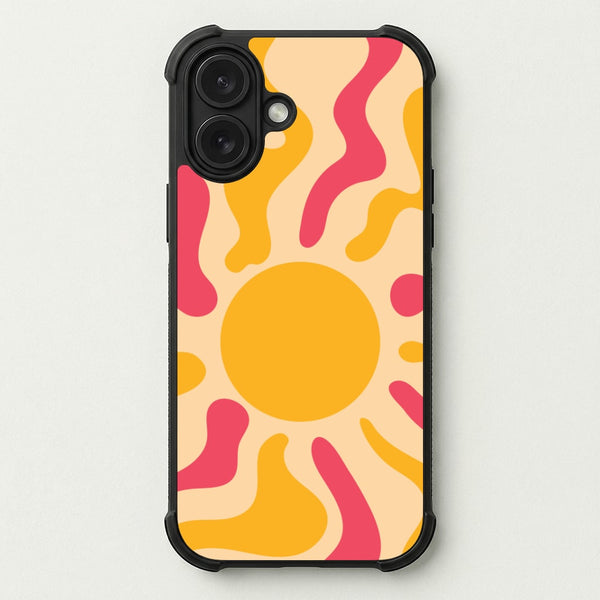 Yellow And Pink Abstract Sun Phone Case — Bumper case