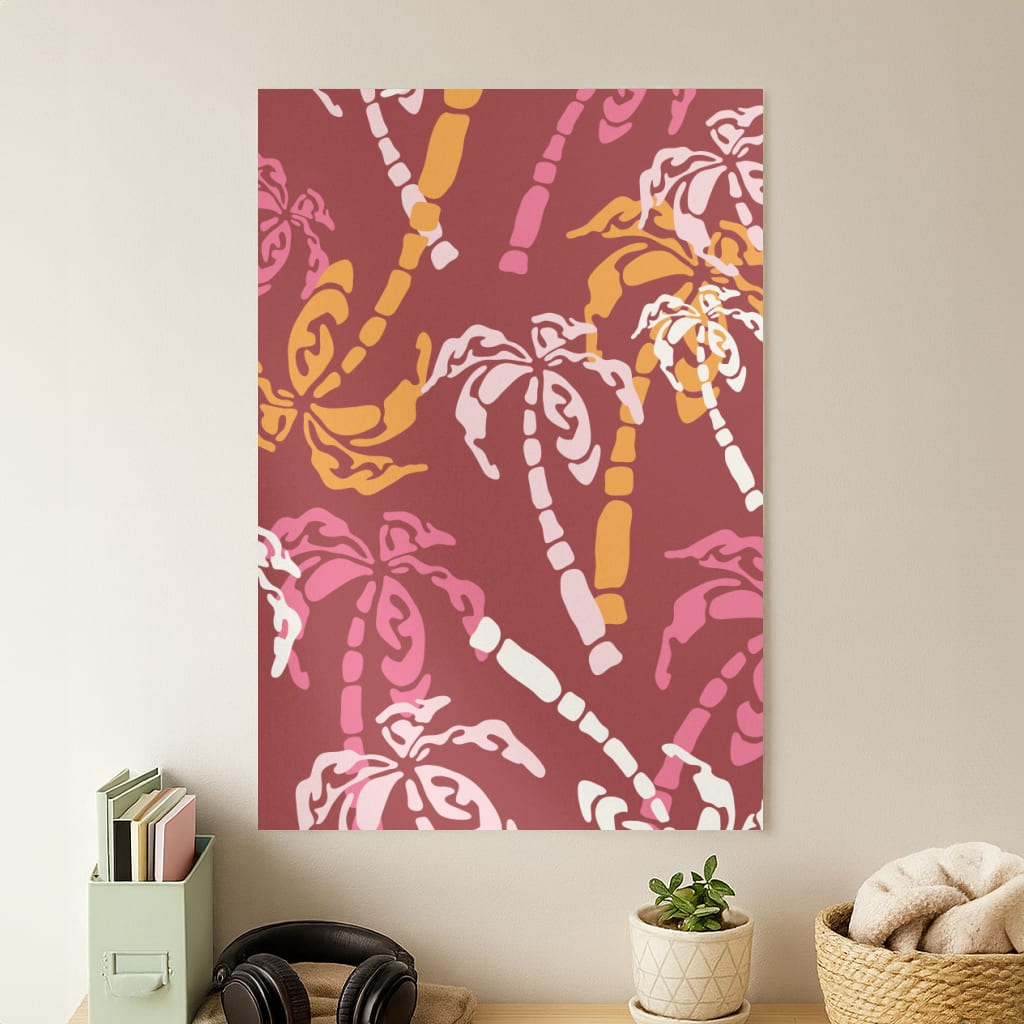 Abstract Palm Trees Pattern Poster