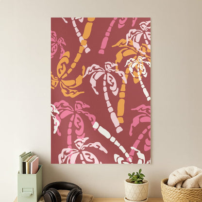 Abstract Palm Trees Pattern Poster