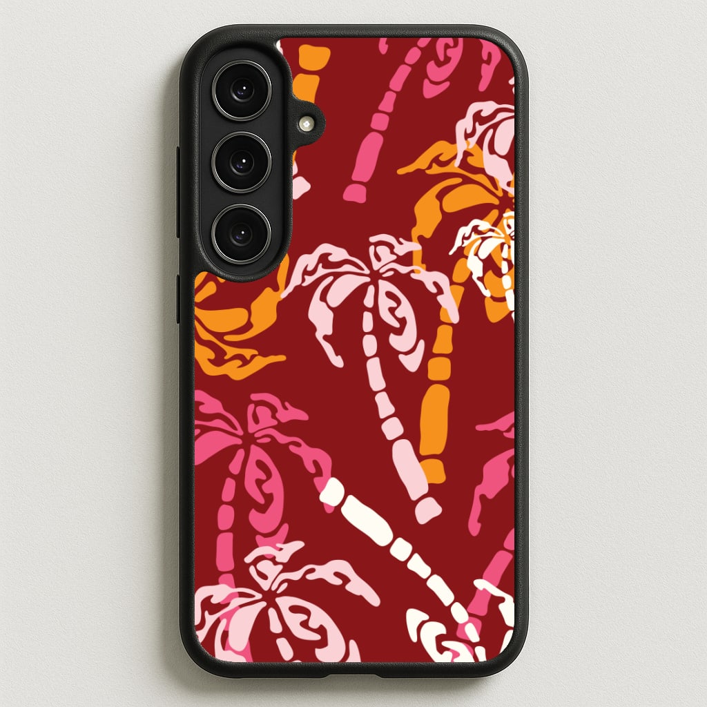 Abstract Palm Trees Pattern Phone Case for Galaxy S25FE
