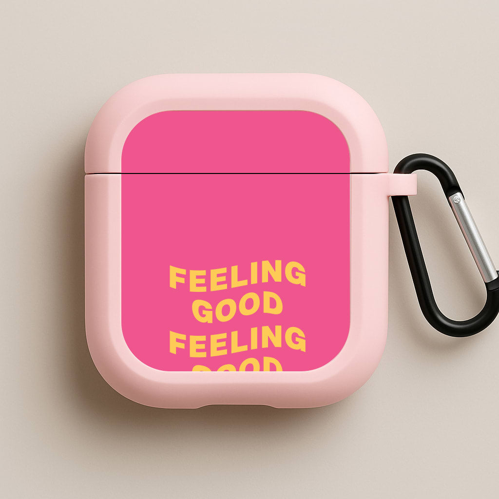 Wavey Feeling Good Pink AirPods Case