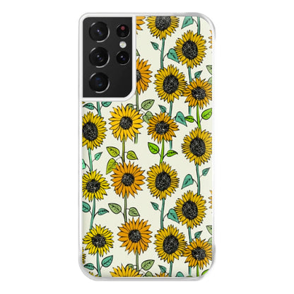 Painted Sunflowers Phone Case for Galaxy S21 Ultra