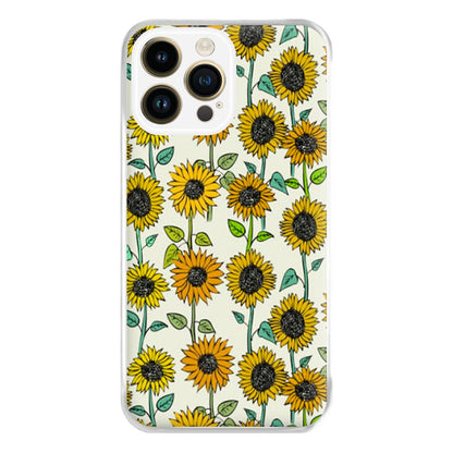 Painted Sunflowers Phone Case for iPhone 14 Pro Max