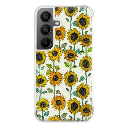 Painted Sunflowers Phone Case for Galaxy A55