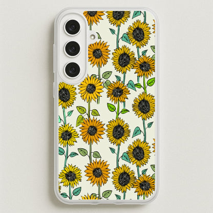 Painted Sunflowers Phone Case for Galaxy S25FE