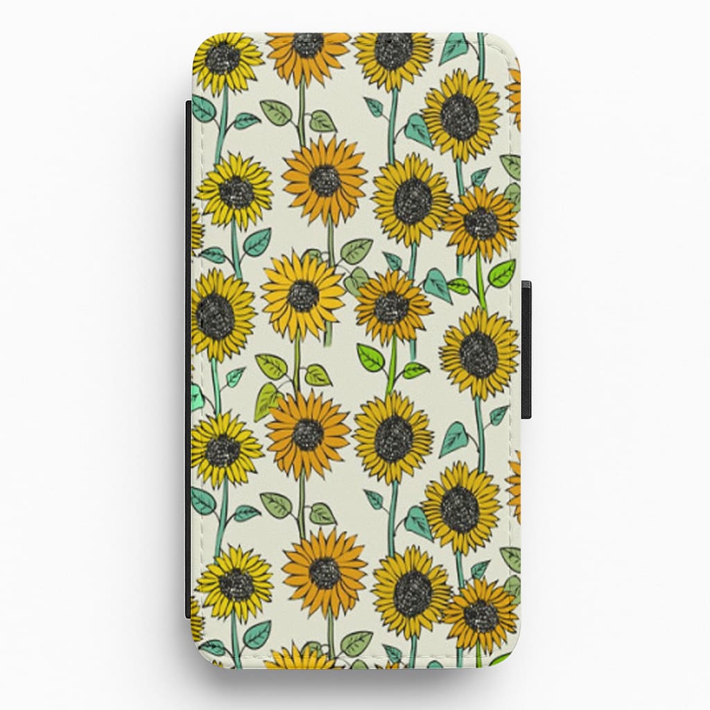 Painted Sunflowers Flip Wallet Phone Case