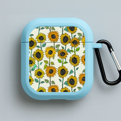 Painted Sunflowers Blue AirPods Case