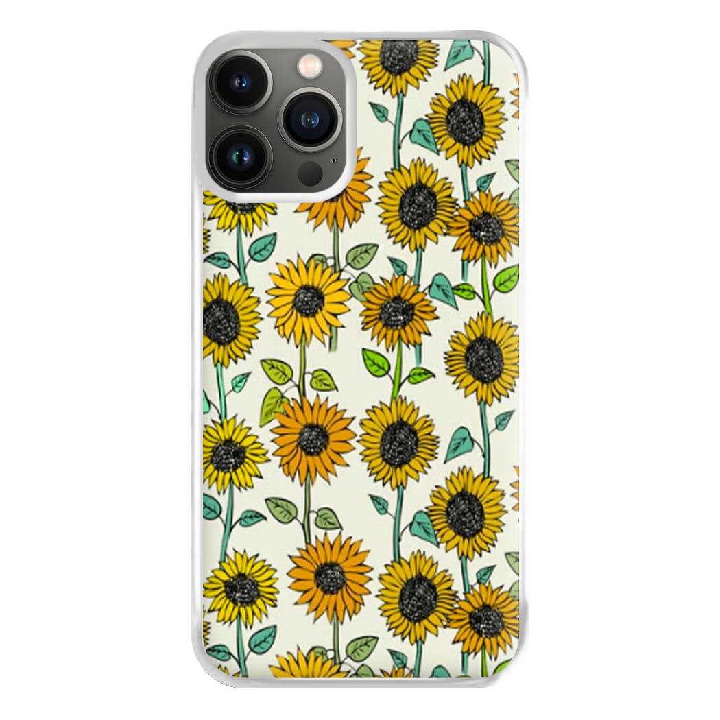 Painted Sunflowers Phone Case for iPhone 13 Pro Max