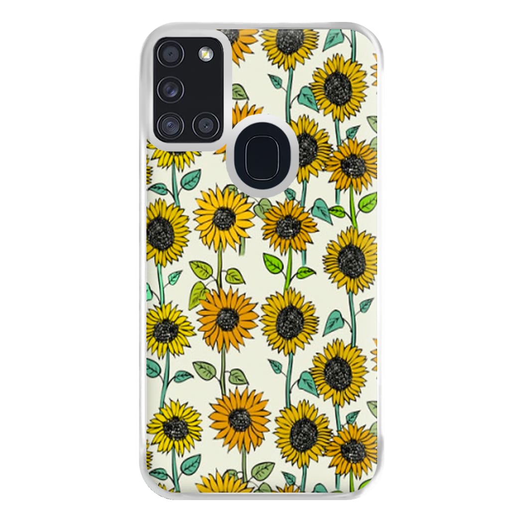 Painted Sunflowers Phone Case for Galaxy A21s