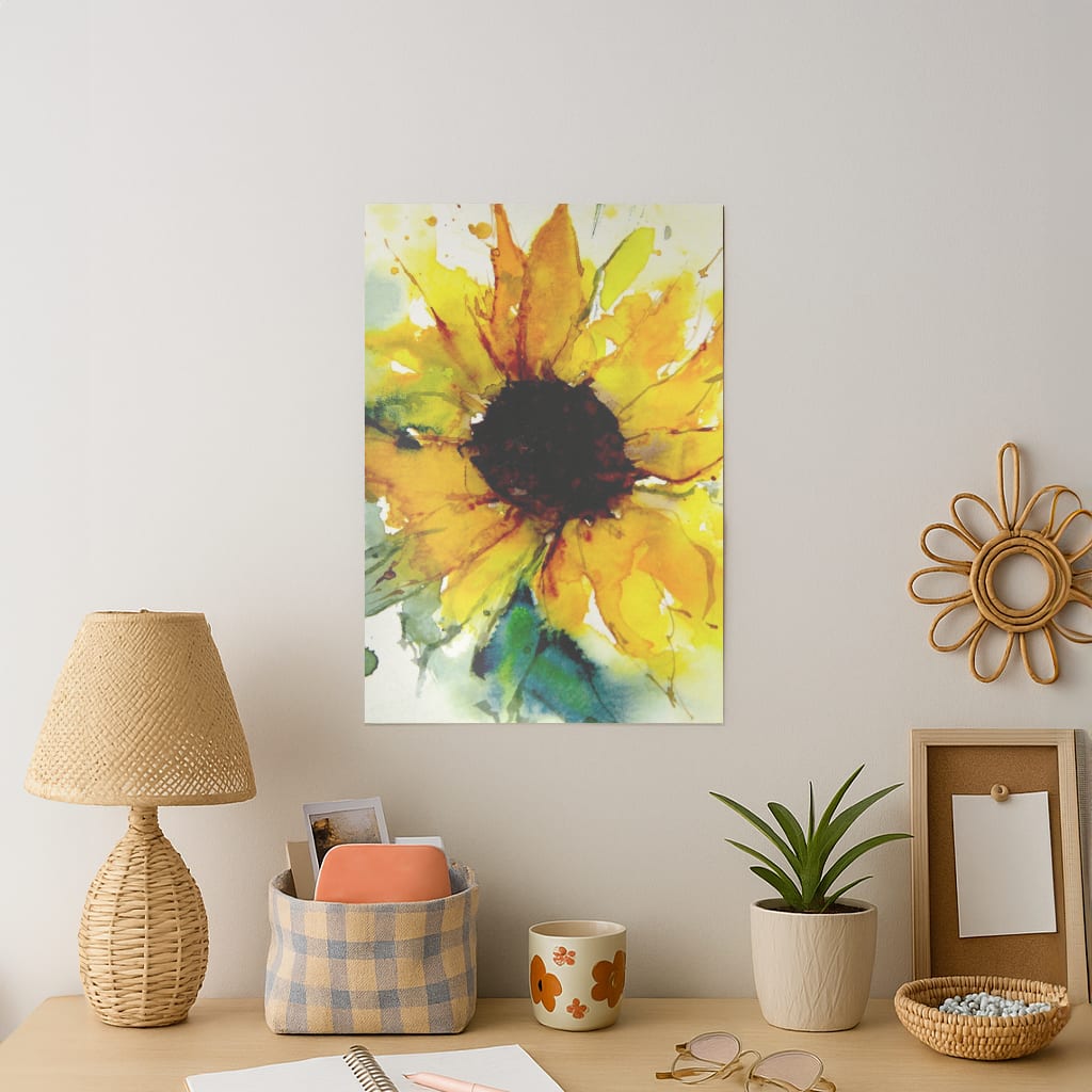 Watercolour Sunflower Art Print
