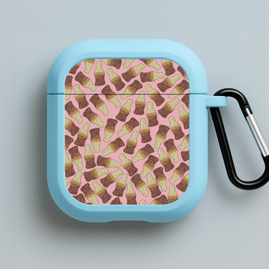 Cola Bottles - Sweets Patterns Blue AirPods Case