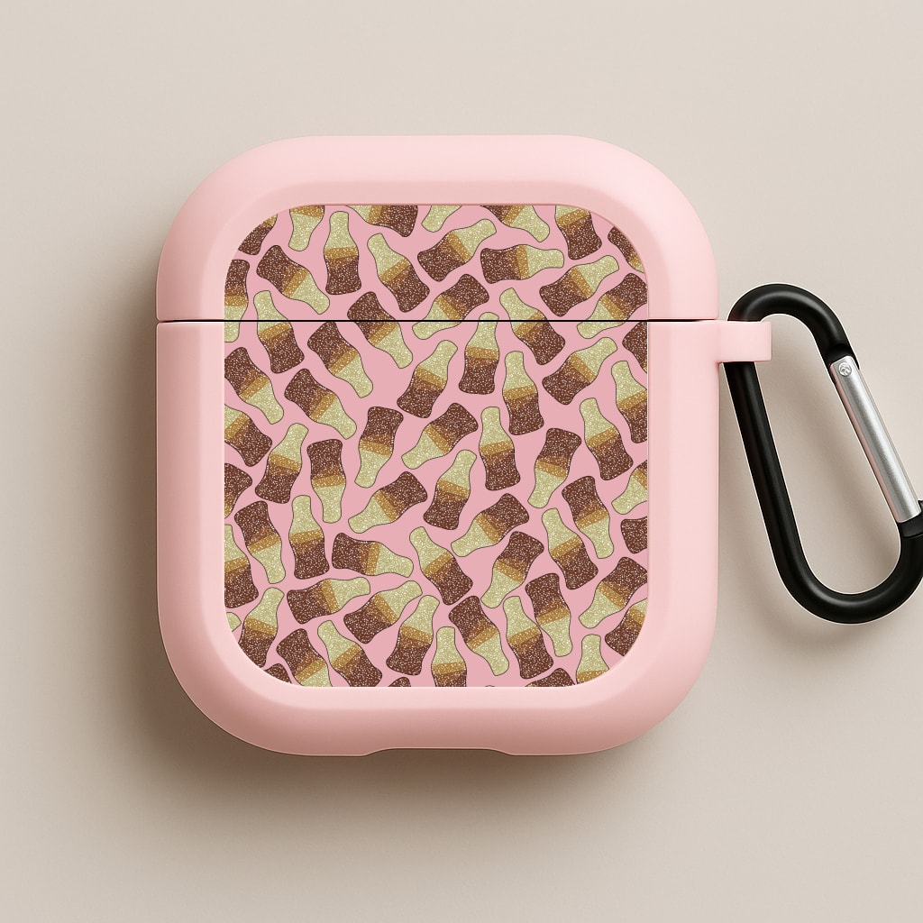 Cola Bottles - Sweets Patterns Pink AirPods Case