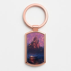 Tangled Chinese Lantern Fairytale Rose Gold Keyring