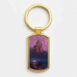 Tangled Chinese Lantern Fairytale Gold Keyring