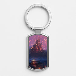 Tangled Chinese Lantern Fairytale Silver Keyring