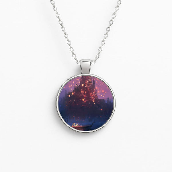 Tangled Chinese Lantern Fairytale Circle Necklace