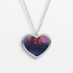 Tangled Chinese Lantern Fairytale Heart Necklace