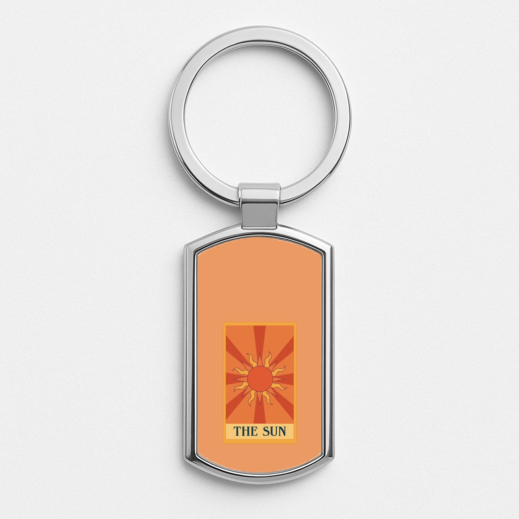 The Sun - Tarot Cards Silver Keyring