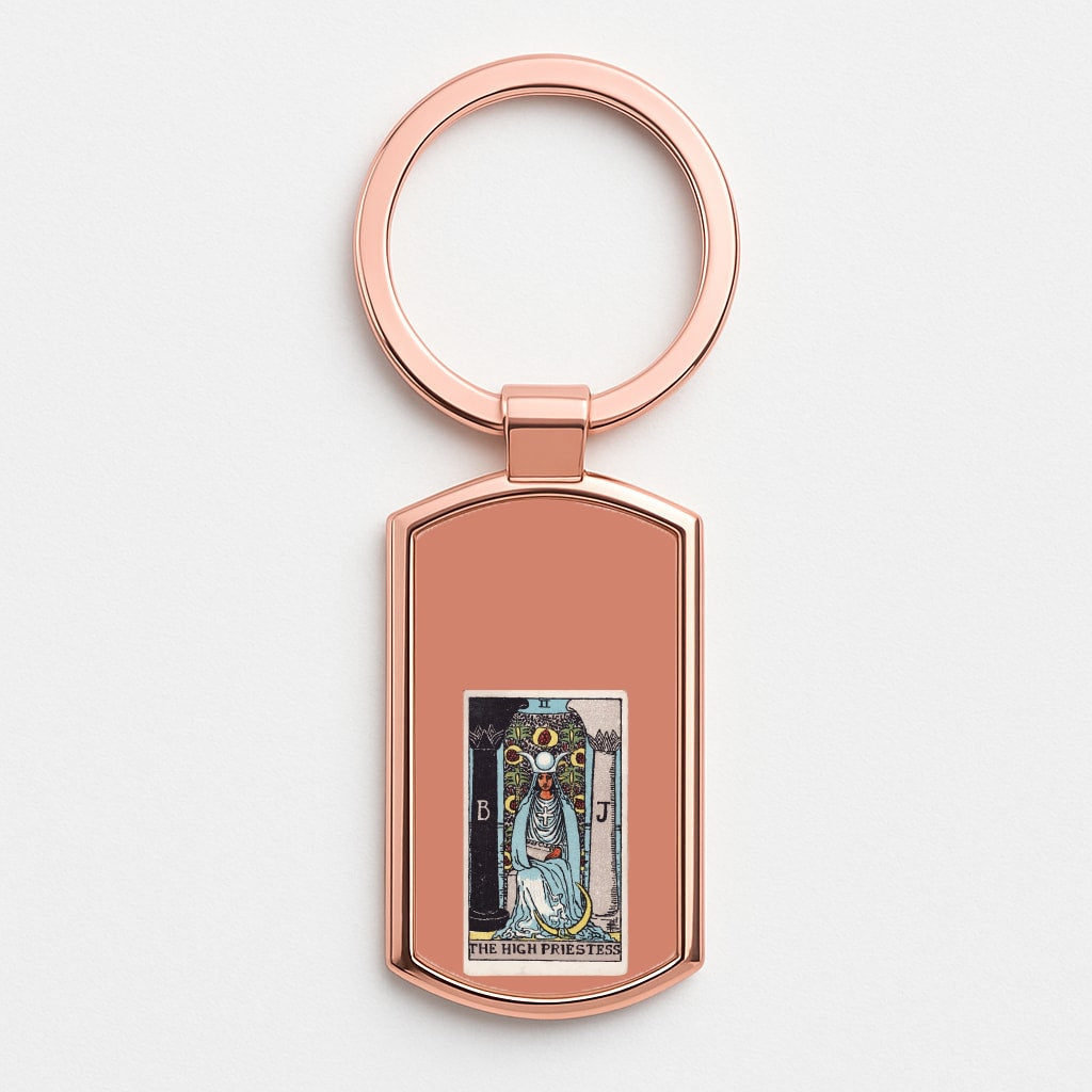 Tarot Card II Rose Gold Keyring