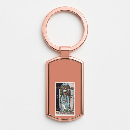 Tarot Card II Rose Gold Keyring