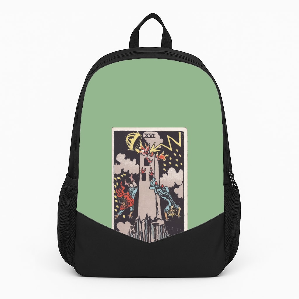 Tarot Card XVI Large Backpack
