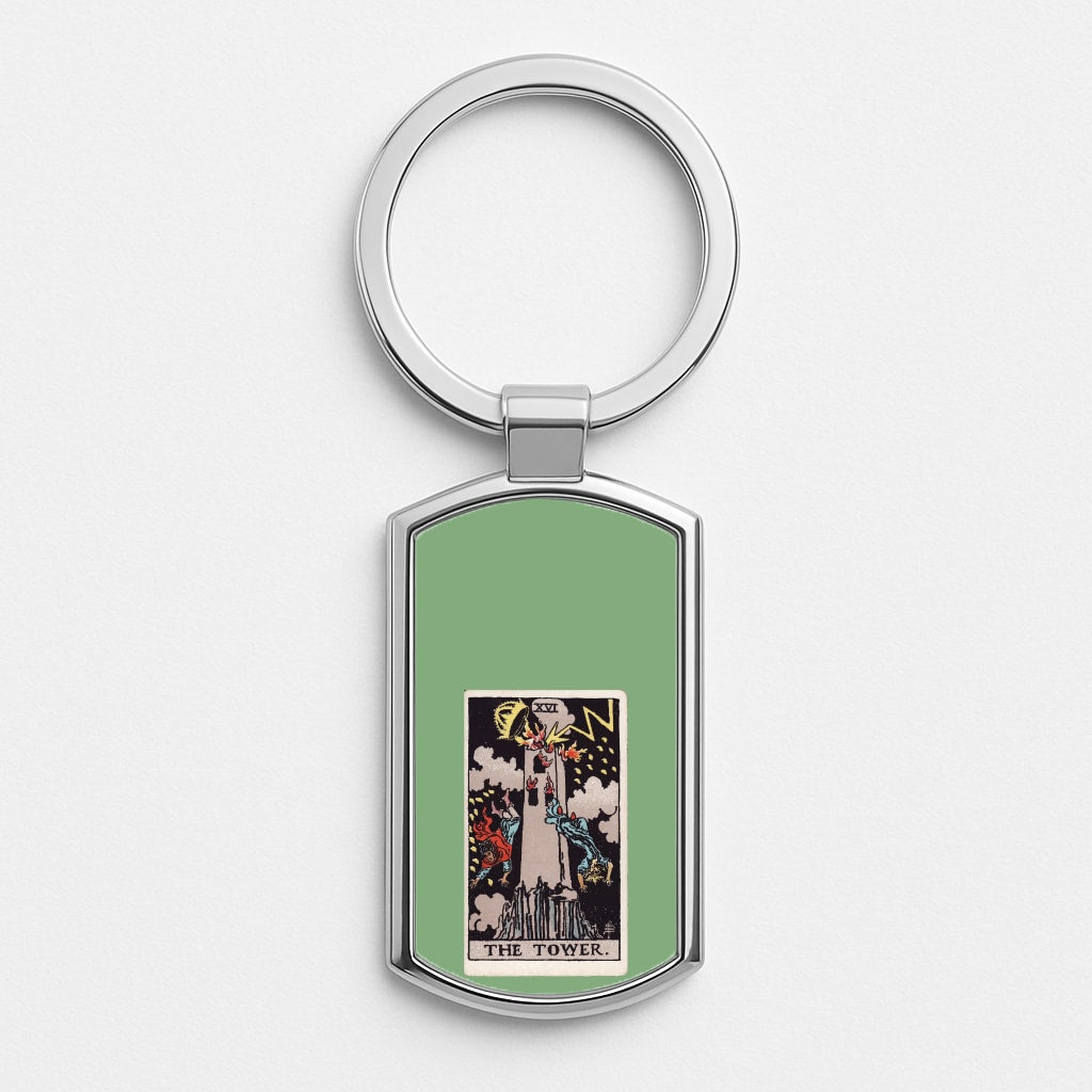 Tarot Card XVI Luxury Keyring