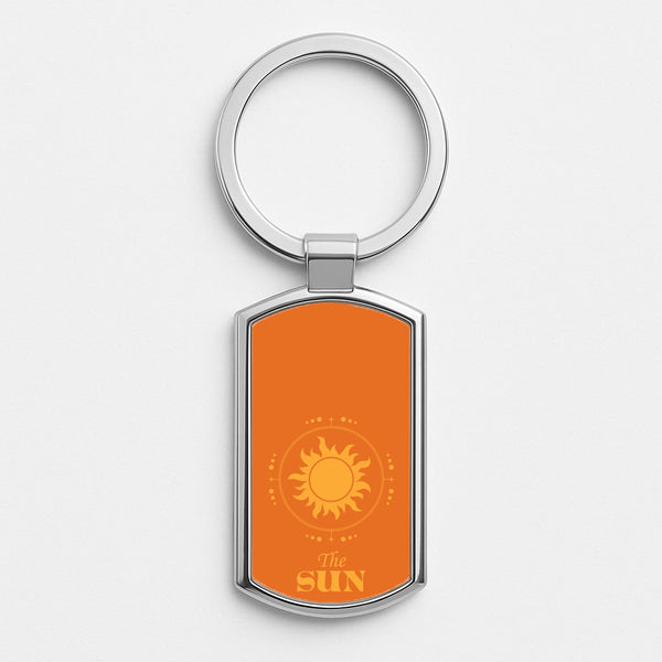 The Sun Orange Silver Keyring