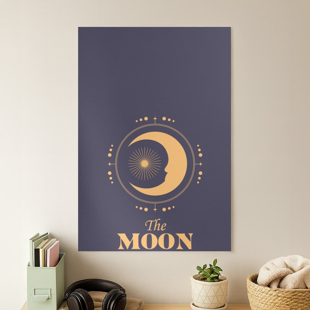 The Moon Dark Blue Poster